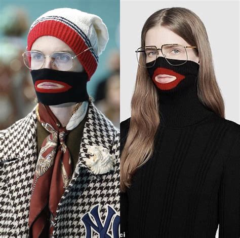 gucci black jumper red lips|gucci black face sweater.